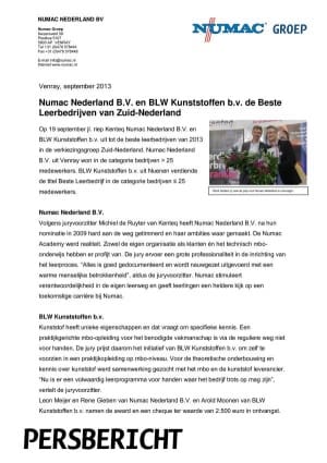 Article image of: Numac Nederland  beste Leerbedrijf van Zuid-Nederland