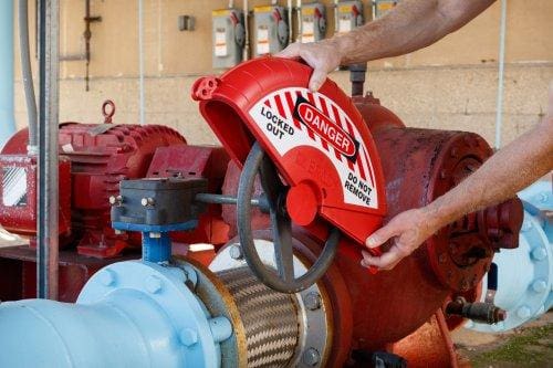 Article image of: Safe lockout for large gate valves