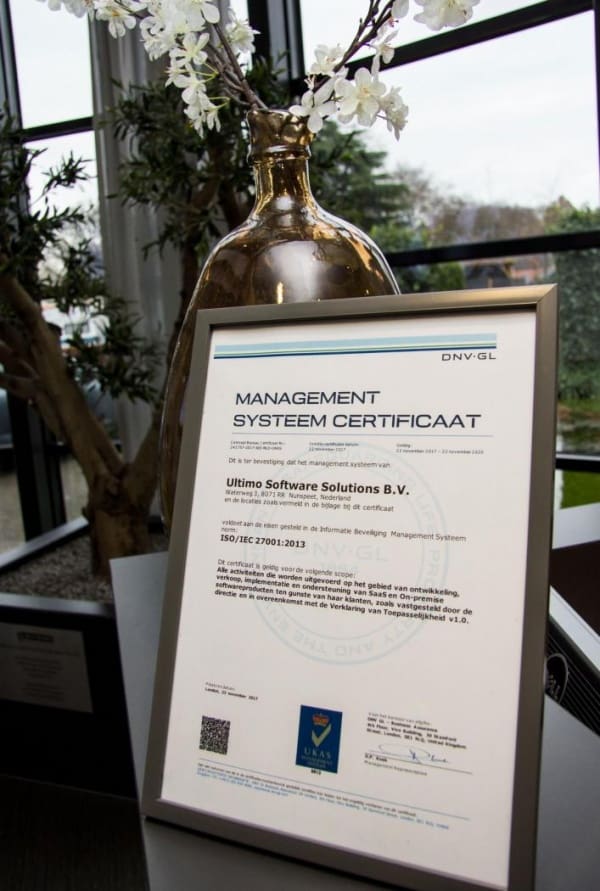 Article image of: Ultimo Software Solutions trots op ISO27001 certificering