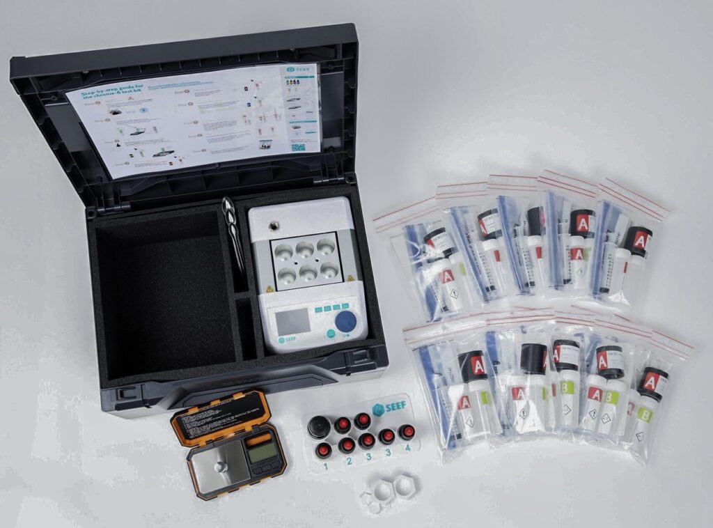 De ST01 – Chroom-6 Swab Test for Insulation, Turbine and CHP engines is speciaal ontwikkeld voor professionals die een snelle eersteindicatie van Chroom-6 willen in hoge-temperatuur isolatiematerialen, turbine- en WKK-motoren.